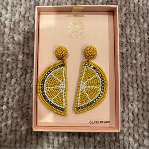 C&C California Glass Bead Lemon Statement Earrings